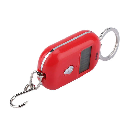 Mini Electronic Scale, Fish Weighing Scales Red Portable 25Kg/5G Hanging Scale Digital Pocket Key Chain Weight Hook Kitchen Food Weight Gauge Meas...