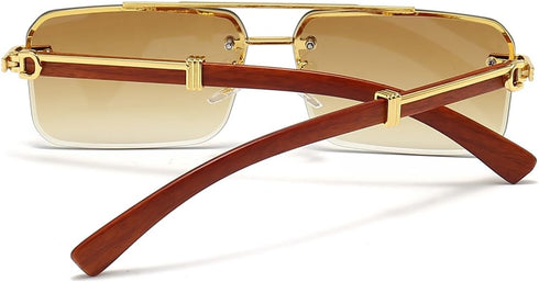 Gleyemor Mens Sunglasses Fashion Rimless Rectangle Sunglasses Square Frameless Sunglasses for Men...