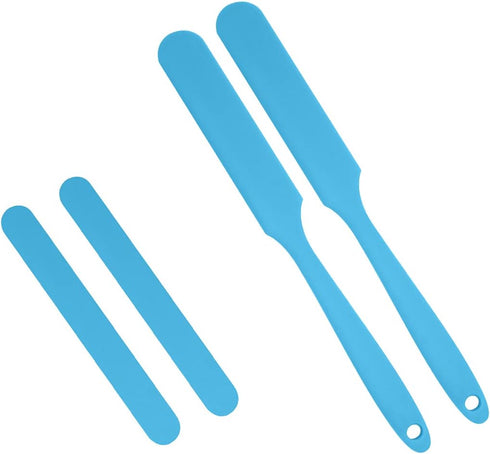 LAM Silicone Stir Sticks Kit, 2 PCS Silicone Resin Popsicle Sticks & 2 PCS Silicone Spatula Scraper for Mixing Resin, Wax, Paint, Epoxy, DIY Craft...