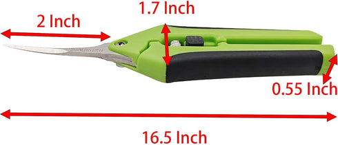 2 Pack Garden Scissors, 6.5 Inch Stainless Steel Bending Blade with Green and Purple Rubber Handle Gardening Scissors (Green an Purple, 2)...