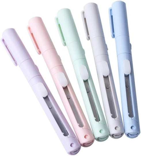 Purple Mini Pen Style Shears,Folding Student Portable Scissor with Cover,Ceramic Pencutter Stainless Steel Shears Office Cutting Tools...