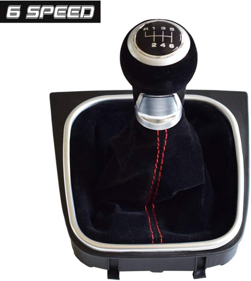 6 Speed Shift Knob Boot Cover Suede Leather for VW Golf 5 6 MK5 MK6 R32 GTI...