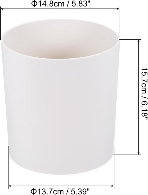 PATIKIL 6 Inch Plastic Plant Pot, 2 Pack Round Flower Planter Container for Indoor Outdoor, White...