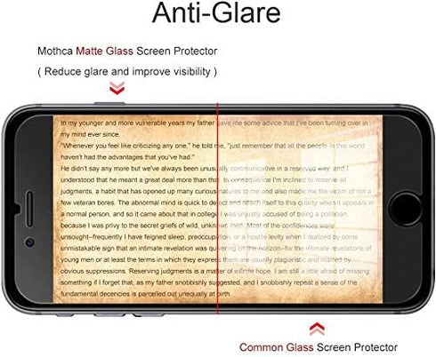 Mothca 2 Pack Matte Glass Screen Protector for iPhone 8 7 6s 6 Anti-Glare & Anti-Fingerprint 9H HD Clear Tempered Glass Film Smooth as Silk (Not f...