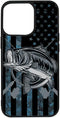 Camo American Flag Bass Fishing Gift Love Fishing Fisherman Case - Compatible with iPhone 14 Pro - Durable Non-Slip TPU Rubber Shockproof Slim Cas...