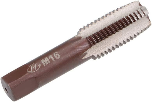 uxcell Metric Hand Tap M16 Thread 2 Pitch 4 Straight Flutes H2 Alloy Tool Steel Bottom & Taper Screw Tap Set Tapping Tools for Repairing 1 Pair...