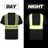 HYCOPROT High Vis Reflective T Shirt Short Sleeve Safety Mesh Quick Dry Shirts (Black, Large)...