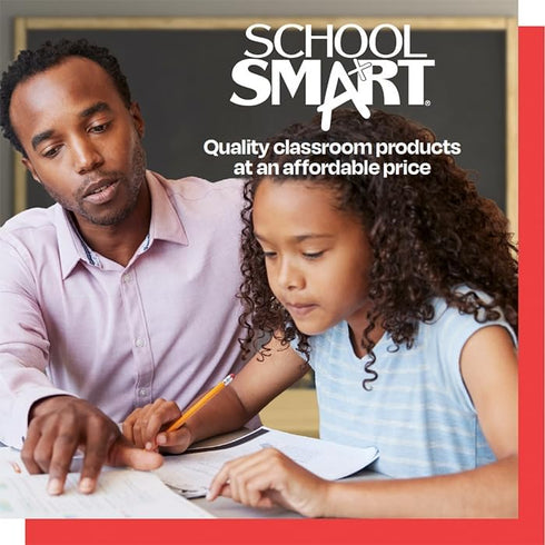 School Smart 85243 Cursive Ruled Notebook Paper with Margin - 8 in x 10 1/2 in - Ream of 500 - White - 085243...