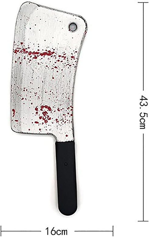 Blood Butcher Plastic Knife Cosplay Realistic Horror Plastic Props Toy Prank Friend Funny for Halloween Fools Day Party (Butcher Knife)...