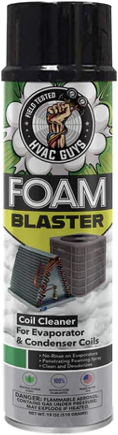 Foam Blaster AC Coil Cleaner for AC Unit | No Rinse Formula for Evaporators & Condensers | Neutral Citrus Scent...