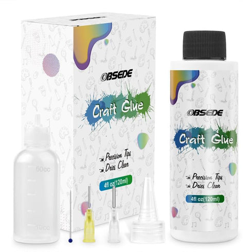 OBSEDE Art Craft Glue Quick Dried Clear Adhesive Refill Bottles with Fine Tip Liquid Precision Quilling Glue Supplies Scrap Kits Tools Applicator ...