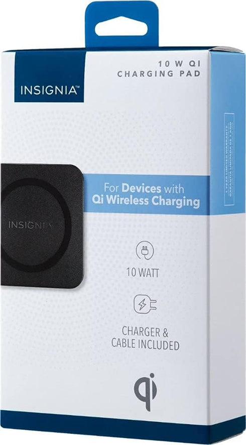 Insignia 10 W Qi Certified Wireless Charging Pad for Android/iPhone - Black - Model: NS-MWPC10K......