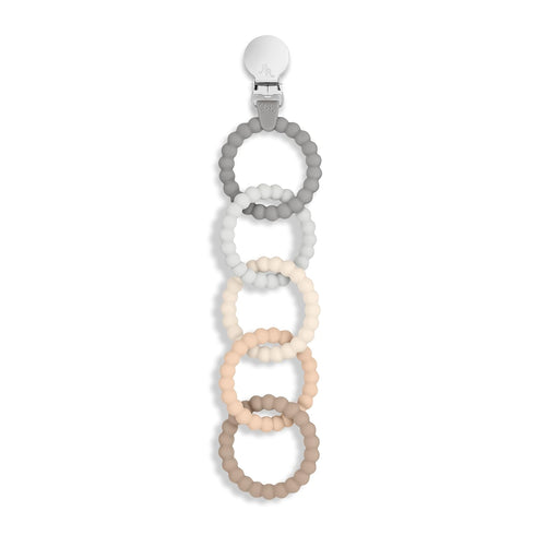 Ryan & Rose Cutie Clinks Attachable Teether Chew Toy for Babies (Neutral)...