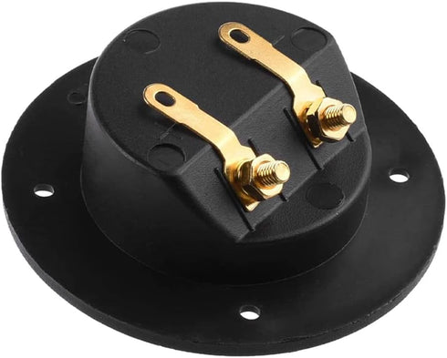 1 Pair 3-Inch Double Binding Round Gold Plate Push Spring Loaded Jacks Speaker Box Terminal Cup...