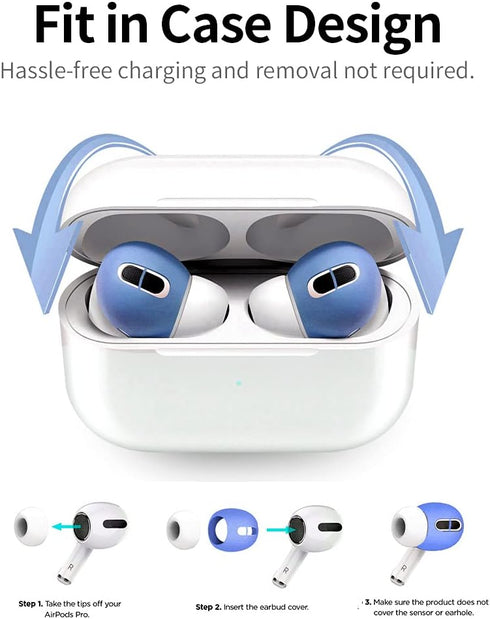 Airpods Pro Silicone Case with 2 Pairs Ear Tips Covers? Soft Premium Skin Case Cover Shock-Proof Protective Case with Keychain for Airpods Pro, Fr...