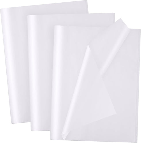 Hlonon 100 Sheets White Tissue Paper 12 x 20 Inches Recyclable White Wrapping Paper Bulk for DIY Crafts Birthday Baby Shower Christmas Gift Wrappi...
