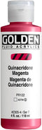 Fluid Acrylics by GOLDEN, Quinacridone Magenta, 4 fl. oz. Bottle, Professional Acrylic Paint, Transparent...