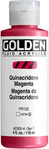 Fluid Acrylics by GOLDEN, Quinacridone Magenta, 4 fl. oz. Bottle, Professional Acrylic Paint, Transparent...