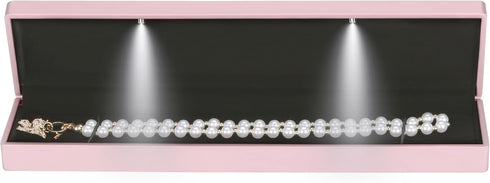 Long Chain Necklace Jewelry Gift Box Case with LED Light, Elegant Velvet Necklace Pendant Bracelet Box for Jewelry Display Wedding Engagment Valen...