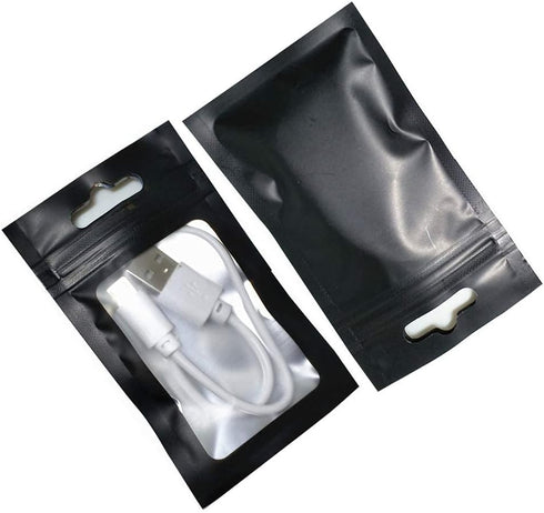 PABCK 100 Pieces Resealable Airtight Matte Window Zipper Lock Bags with Euro Hang Hole 2.3x3.9 inch(Inside Size 1.9x2.5inch) for Zip Food Storage ...