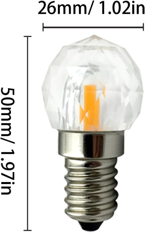 E14 2W LED Bulb Mini Globe Crystal Light (20W Equivalent) E14 Candle Base Chandeliers Light Glass Cob Decorative Light for Home Lighting Ceiling F...
