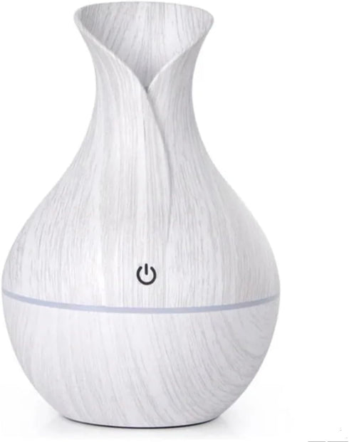 Mini portable Ultrasonic air humidifier essential oil diffuser (White wood grain)...