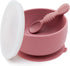 Baby Bowl and Spoon Set with Suction and Lid, Silicone Baby Food Bowl, First Stage Baby Feeding Set, Self Feeding Essentials for 6+ Months (Rose)...