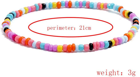 ELABEST Africa Beads Anklets 18Pcs Ankle Bracelets Colorful Beach Foot Jewelry Accessories for Women...