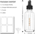 2 pack Dropper Bottle 2 oz, Clear Glass Eye Dropper Bottles for Essential Oils with Labels and Funnel, Leakproof Tincture Bottles with Measured dr...