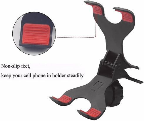 8" Flexible Gooseneck Suction Cup Cellphone Holder with Extra 3M Adhesive Mounting Disk, Double Clip Mount for Multi-Purpose Use with Phones, GPS,...