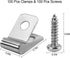 Wire Fence Clips 100 Pcs Fence Wire Clamps with 100 Pcs Screws Stainless Steel Wire Clips Fencing Mounting Clips for 12-16 Gauge Welded Wire and V...