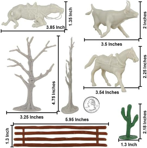 BMC CTS Desert Western Ranch - 15pc Plastic Figure Playset Diorama Accessories...