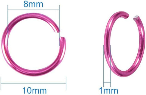 PH PandaHall About 2400pcs 24 Color 10mm Aluminum Jump Rings Open Jump Rings for Choker Necklaces Bracelet Chain Maille Jewelry Making...