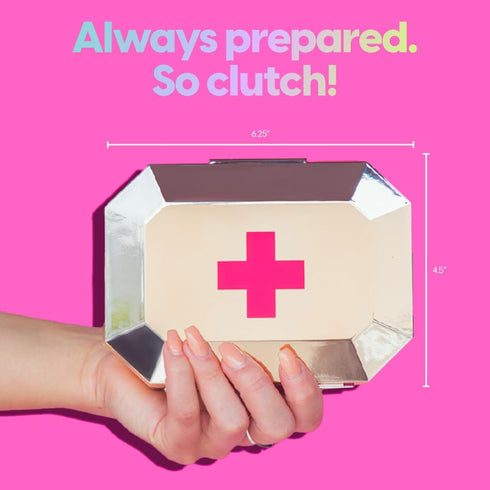 BLINGSTING First Aid Kit - 75 Essential First-aid Supplies, Bandages, Wipes, Gold Travel Case - Multipurpose Mini Emergency Kit for Women - Pink I...