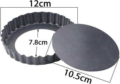 6 Pack 5 Inch Mini Tart Pans with Removable Bottom, Nonstick Round Quiche Pan Heavy Duty Fluted Sides for Tartlets, Mousse Cakes, Dessert Baking...