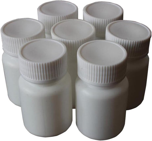 50PCS White Empty Solid Plastic Bottle Case Holder Container Vials Box with Screw Cap for Powder Sample Storage(50ml)...