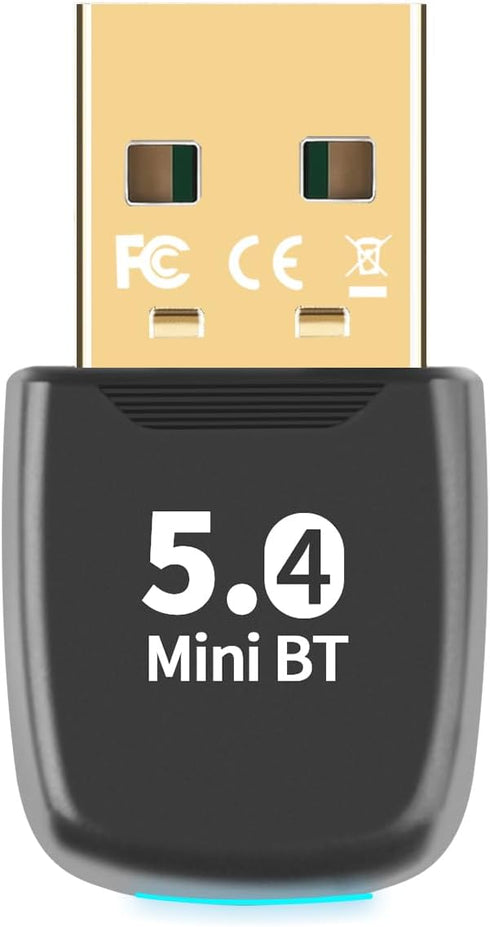 Latest Bluetooth 5.4 USB Adapter for PC Laptop, 20M Range Wireless Transmitter Dongle for Computer Desktop Windows 11 10 8.1 7, Plug n Play, Pair ...