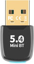 Latest Bluetooth 5.4 USB Adapter for PC Laptop, 20M Range Wireless Transmitter Dongle for Computer Desktop Windows 11 10 8.1 7, Plug n Play, Pair ...