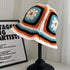 Crochet Knitted Hat Handmande Bucket Hat Summer Floral Beanies Cap (Orange)...