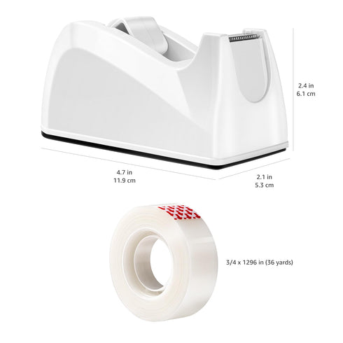 Amazon Basics Matte Finish Tape with Desktop Dispenser and Refills, 3/4" x 1300"(36 yds), 16 Pack...