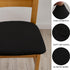 Chair Seat Covers Set of 4 Stretch Black Chair Covers for Dining Room Square Removable Washable Chair Protector Seat Cushion Slipcovers for Kitche...