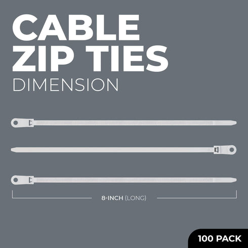 Black Zip Ties with Screw Holes- Multipurpose, Heavy Duty Cable Ties for Binding, Packing & Mounting Cables Wires, Garden Fences, Plant Branches a...