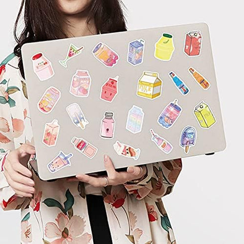 Cute Cartoon Drinks Stickers 50 Pcs Trendy Style Stickers Laptop Stickers Pack Cool Sticker for Pad MacBook Car Snowboard Bicycle Luggage Water Cu...