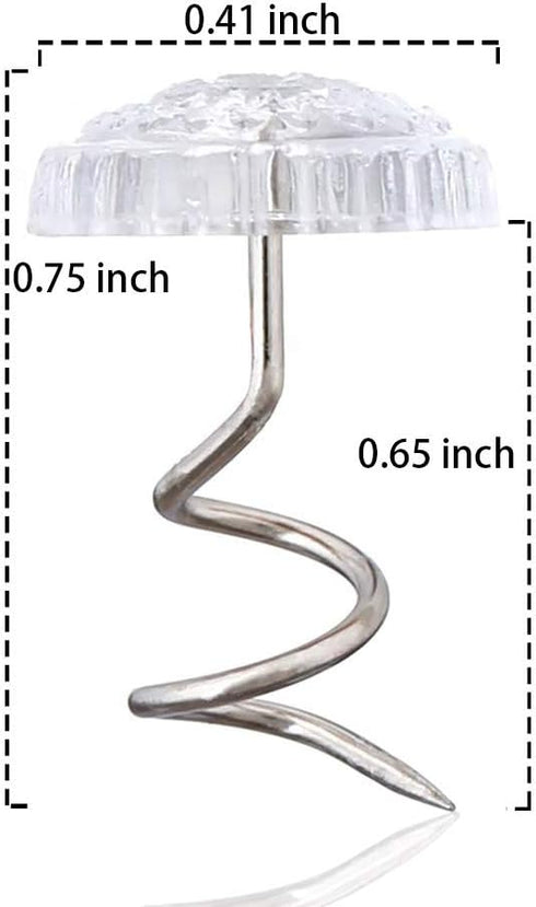 Fabric Twisty Pins with Clear Heads for Upholstery, Bedskirts, Slip Covers, and Other Materials - Sewing Supplies Essential - 100 Pack...