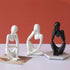 Asng Resin Thinker Style Abstract Sculpture Statue Collectible Figurines Home Office Bookshelf Desktop Decor (White,Left, Small)...