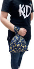 BAR Stylish Cotton Japanese Pattern Wrist Bag Sleeve Knot Pouch Portable Canvas Tote Purse for Female, Women (Blue Flower)...