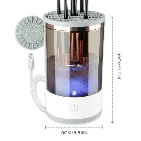 Electric Makeup Brush Cleaner,2024 Upgrade Makeup Brush Cleaner Machine with Brush Clean Mat, Automatic Cosmetic Brush Cleaner Makeup Brush Tools ...