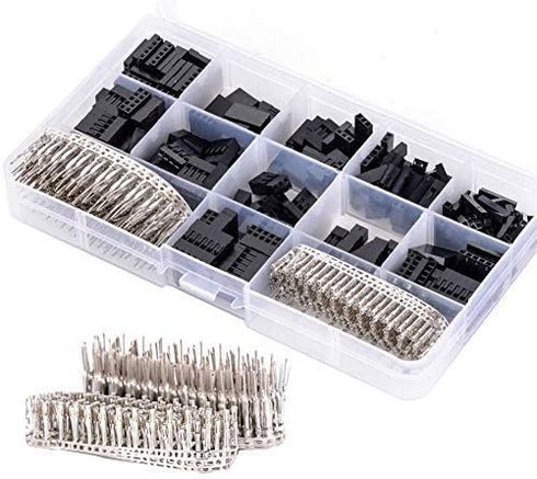 CHENBO 620pcs 2.54mm/0.1" Connectors Wire Jumper Cable Pin Header Connector Housing Assortment Kit Male Female Crimp Pin Connector Terminal Pitch ...