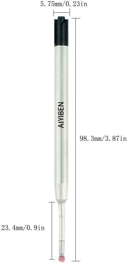 3.9'' ballpoint pen refill, replaced stylus and ballpoint pen metal refill, smooth writing ballpoint pen refill (black, 6 Pack)......