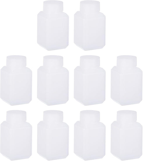 PATIKIL 12 Pcs 60ml Reagent Bottles, HDPE Wide Mouth Round Bottles with Screw Cap for Lab Water Reagent Liquids Solid Sample Storage Seal, White...